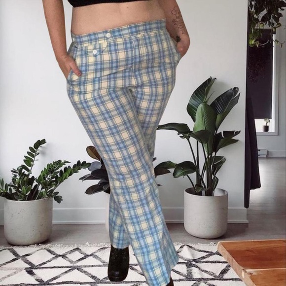 Vintage 90โs Izod Checkered Bootcut Golf Pants Unisex High Waisted 10/12 - Picture 3 of 11